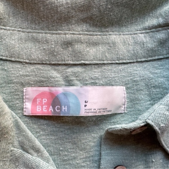 FP Beach Free People Oversized Button Down Tunic Shirt - Small - Picture 10 of 12